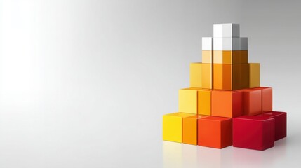 Stack of colorful boxes portraying a bar chart icon in the context of data-driven decisions and business growth
