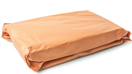 Wrapped package of light brown color