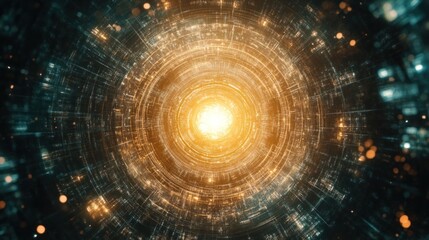 Obraz premium Abstract tunnel of light, concentric circles