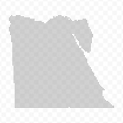 Vector Illustration of Dotted Map of Egypt in black on Transparent Background (PNG). Dotted black map template for website pattern, annual report, infographics. © udin