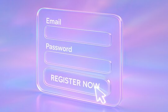 Neon Registration Form with Click Icon