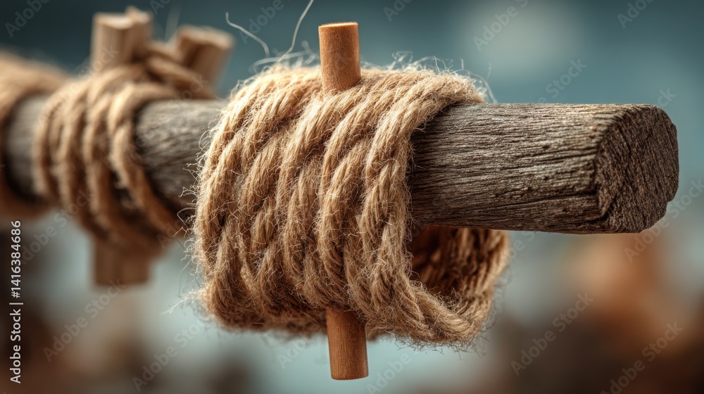 Poster single rope hanging by a thread symbolizing abandoned cart concepts and challenges in e-commerce and