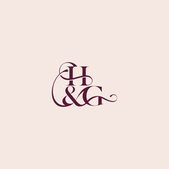 bold serif initial calligraphy wedding concept monogram letter elegant and luxury concept HG