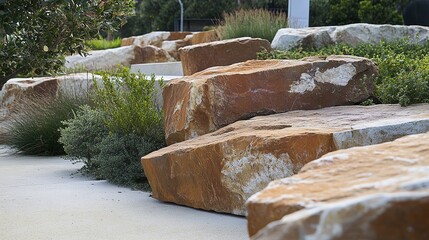 Rocks and Nature in Harmonious Coexistence: Shaping the Landscape as Obstacles and Landmarks