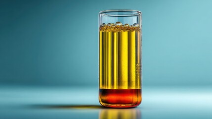 Versatile glass filled with liquid displaying a halfway mark emphasizing clarity and clean design aesthetic