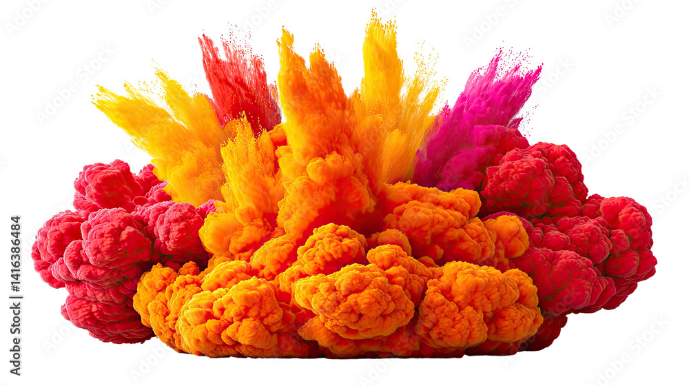 Poster explosive color burst: an explosion of vibrant, multicolored hues erupts, creating a dynamic and ene
