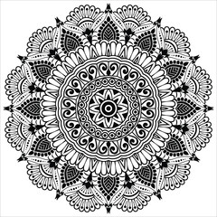 Floral henna or mehndi style mandala design. Traditional and Cultural Beautiful Mandala Pattern Design. 