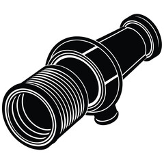 Isolated Firefighter Fire Hose Nozzle Coupling on White Background