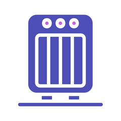 Purple Radiator Heater Icon Minimalistic Design