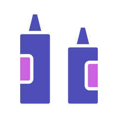 Modern condiment bottle icon in trendy color