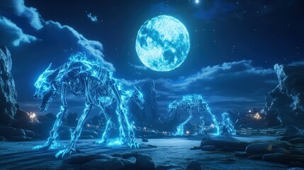 Fototapeta premium Night Creatures by Moonlight