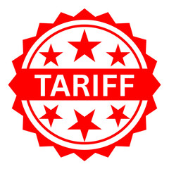 Red Tariff Badge Icon isolated on transparent backgroud