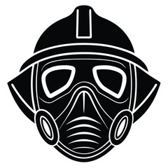 Isolated Firefighter Fire Resistant Face Mask on White Background