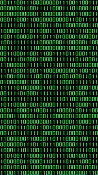 Vertical Binary Code on Black Background