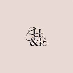 elegant and luxury concept UF wedding concept monogram letter bold serif initial calligraphy