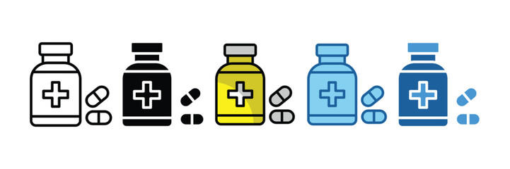Pill Bottle  Icon Element For Design