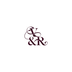 elegant and luxury concept VR wedding concept monogram letter bold serif initial calligraphy