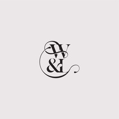 elegant and luxury concept WL wedding concept monogram letter bold serif initial calligraphy
