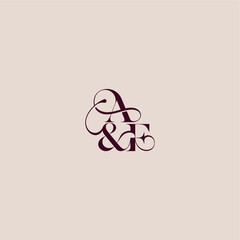 wedding concept monogram elegant and luxury concept AF bold serif initial calligraphy letter