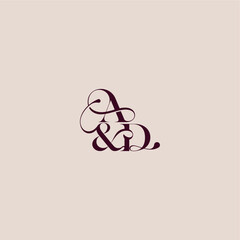 wedding concept monogram elegant and luxury concept AD bold serif initial calligraphy letter