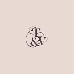elegant and luxury concept TV wedding concept monogram letter bold serif initial calligraphy