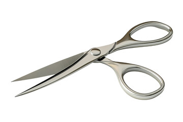 Fototapeta premium Elegant silver scissors isolated on black background showcasing precision craftsmanship and sharp blades perfect for cutting fabric paper on transparent background