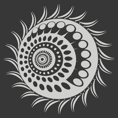 abstract halftone round red background.