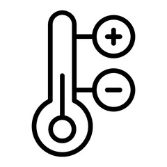 Temperature Settings Vector Line Icon Design