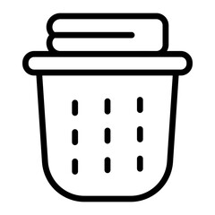 Laundry Hamper Vector Line Icon Design