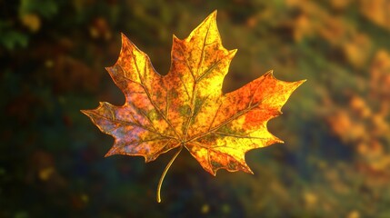 Obraz premium Autumn Leaf in Focus