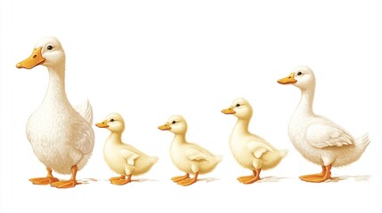 A farm animal between different species like goats, duck,sheep, and cows, showing growth in height and weight