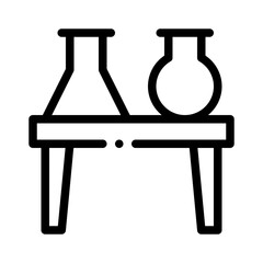 lab bench line icon