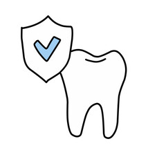 Vector set of dental icons isolated on white