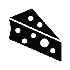 Cheese Wedge Stencil Icon Beautiful Elements Vector Illustration