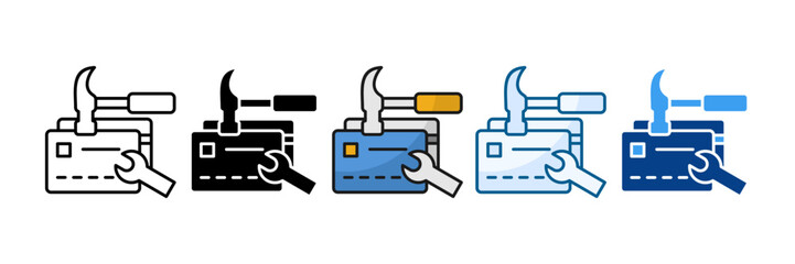 Credit Repair Icon Set Multiple Style Collection