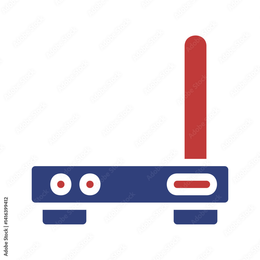 Poster stylized isolated router for internet connection