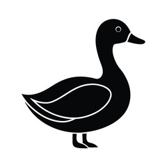 Duck Stencil Icon Beautiful Elements Vector Illustration