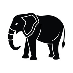 Elephant Stencil Icon Beautiful Elements Vector Illustration