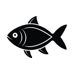 Fish Stencil Icon Beautiful Elements Vector Illustration