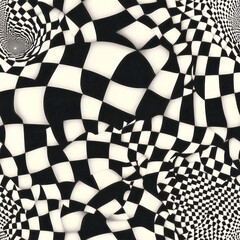Obraz premium imploding converging black and white geometry