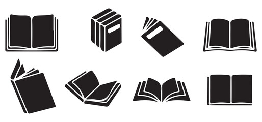 set of black and white books. vector eps 10