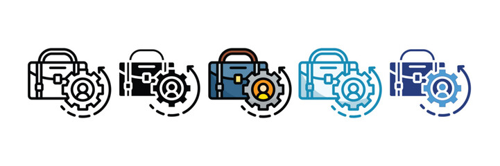 Project Portfolio Icon Set Multiple Style Collection