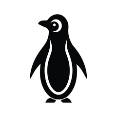 Penguin Stencil Icon Beautiful Elements Vector Illustration