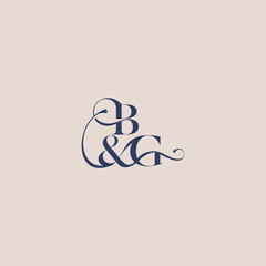 wedding concept monogram elegant and luxury concept BG bold serif initial calligraphy letter