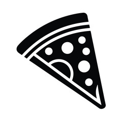 Pizza Slice Stencil Icon Beautiful Elements Vector Illustration