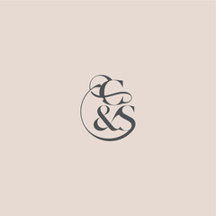 wedding concept monogram elegant and luxury concept CS bold serif initial calligraphy letter
