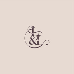 wedding concept monogram elegant and luxury concept LL bold serif initial calligraphy letter