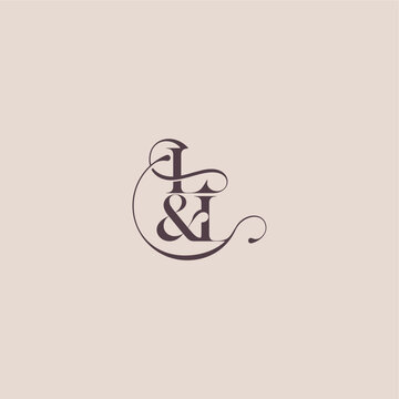 wedding concept monogram elegant and luxury concept LL bold serif initial calligraphy letter