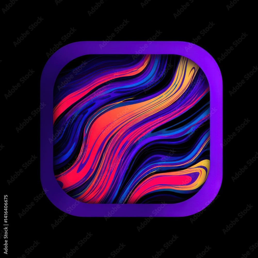 Poster colorful abstract background with swirling lines and rainbow pattern