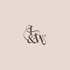 wedding concept monogram elegant and luxury concept LW bold serif initial calligraphy letter